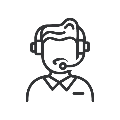 Outline of a Male Wearing a Telephone Headset to Depict Service Excellence