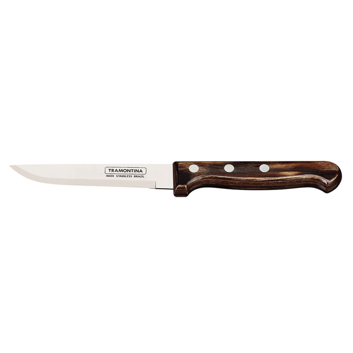 Medium Smooth Edge Steak Knife Polywood (Brown), 12 Pieces