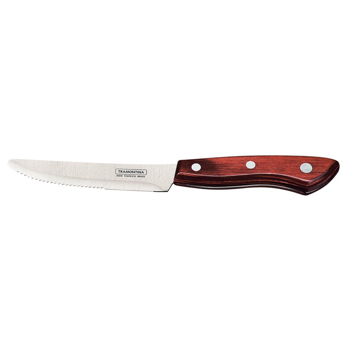 Trigger Jumbo Steak Knife Full Tang Polywod (Red), 12 Pieces