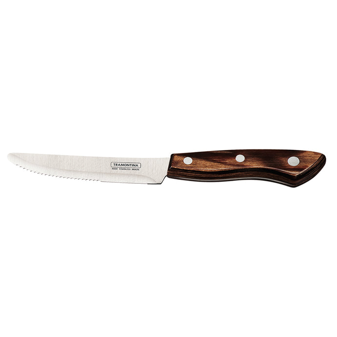 Trigger Jumbo Steak Knife Full Tang Polywood (Brown), 12 Pieces