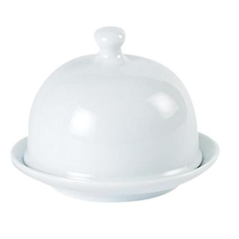 Porcelite Vitrified Hotelware. Creations Round Covered Butter Dish