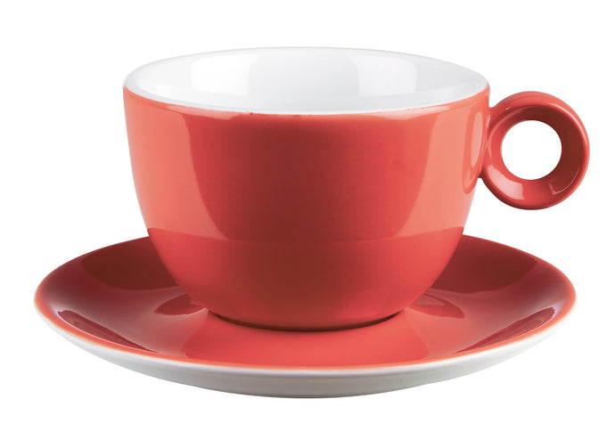 Costa Verde Cafe. Red Saucer for Bowl Shaped Cup