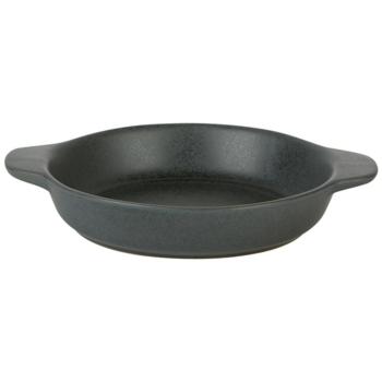 Rustico Stoneware. Carbon Round Eared Dish, Small
