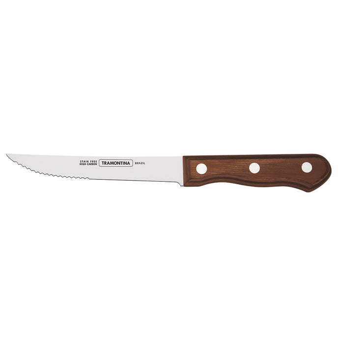 Small Steak Knife Full Tang Polywood (Brown), 12 Pieces