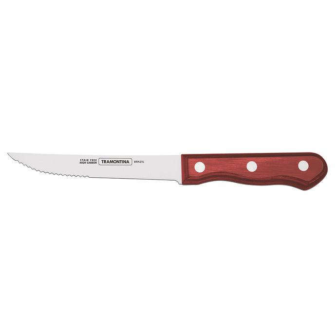 Small Steak Knife Full Tang Polywood (Red), 12 Pieces