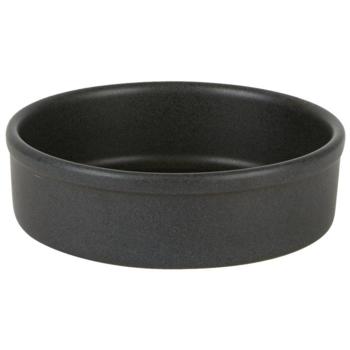 Rustico Stoneware. Carbon Round Tapas Dish, Medium